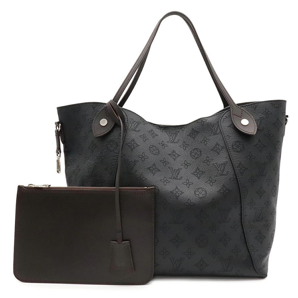 LOUIS VUITTON Monogram Mahina Hina Tote Bag Shoulder Leather Noir Black Pouch